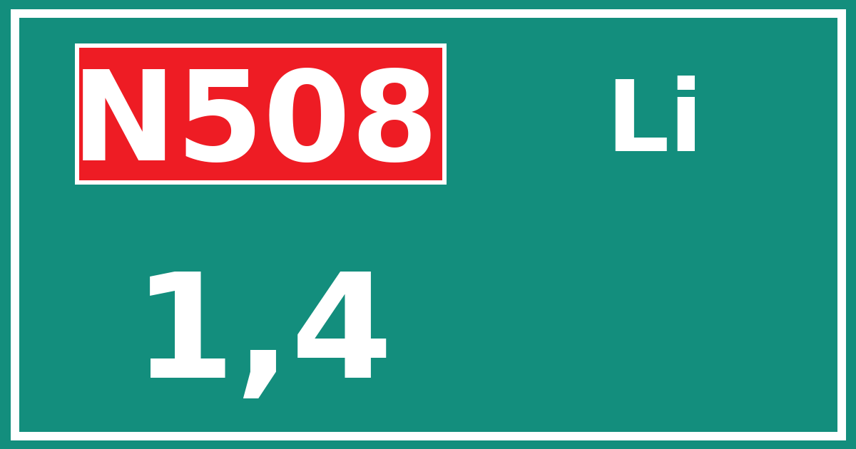 Hectometerbord N508 1,4 zijde Li