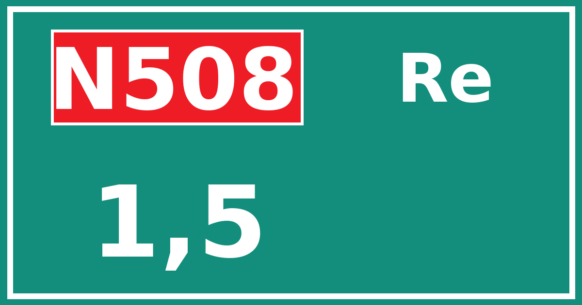 Hectometerbord N508 1,5 zijde Re