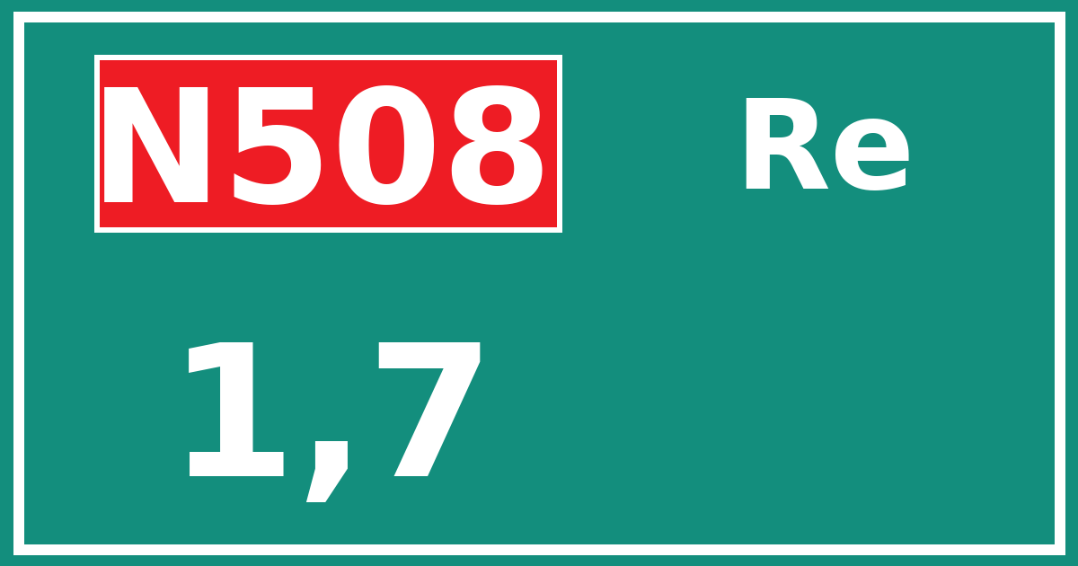 Hectometerbord N508 1,7 zijde Re