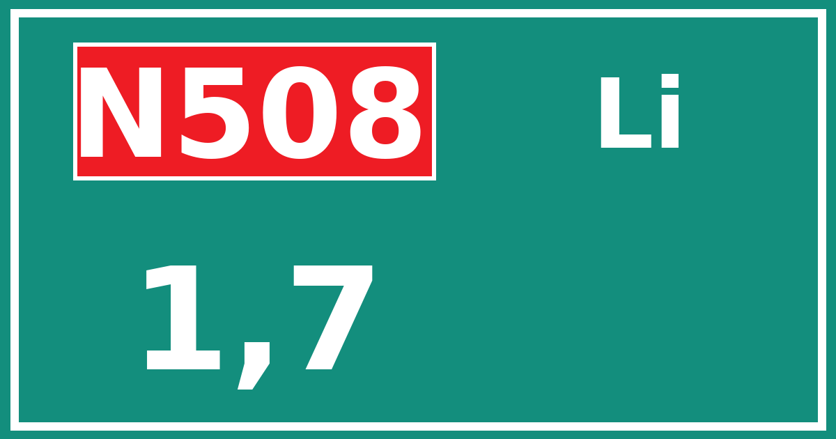 Hectometerbord N508 1,7 zijde Li