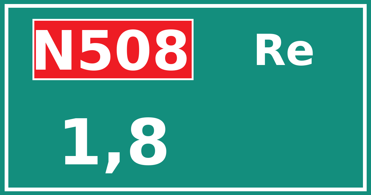 Hectometerbord N508 1,8 zijde Re