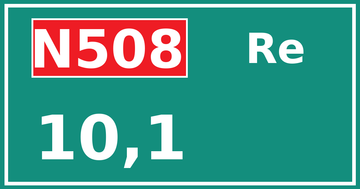 Hectometerbord N508 10,1 zijde Re