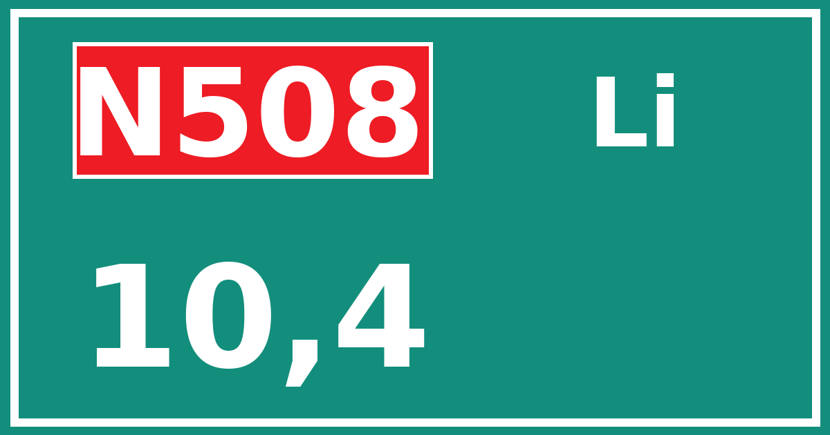 Hectometerbord N508 10,4 zijde Li