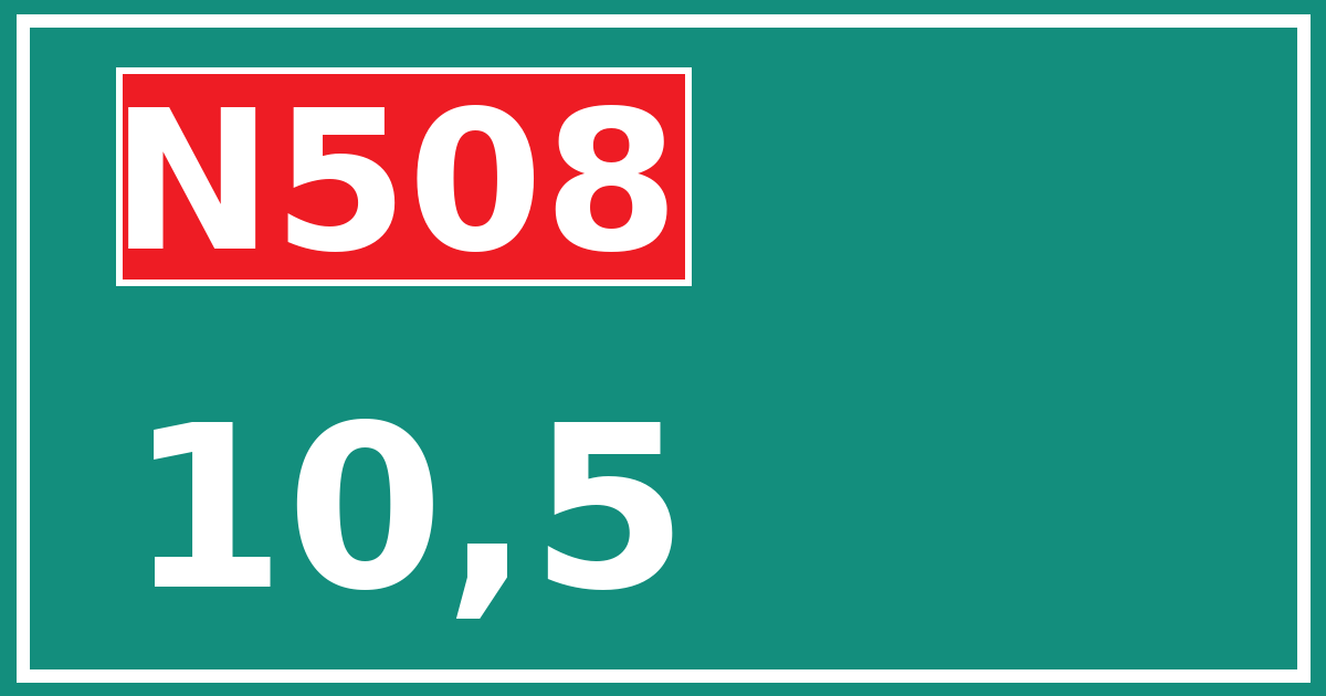 Hectometerbord N508 10,5