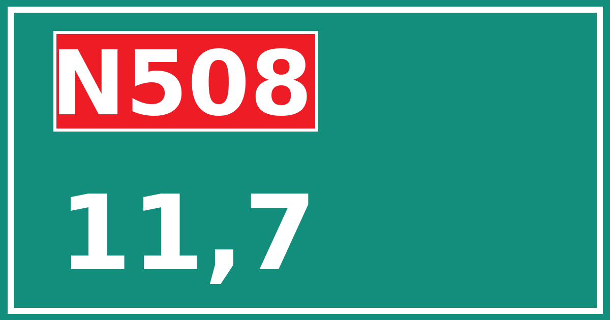 Hectometerbord N508 11,7