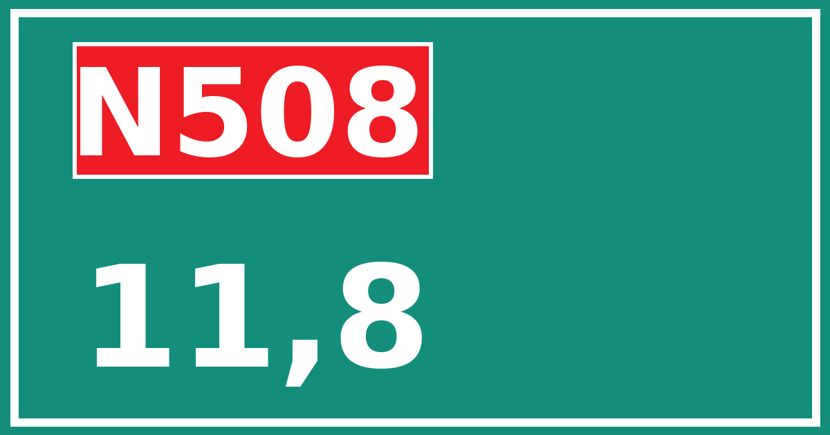 Hectometerbord N508 11,8