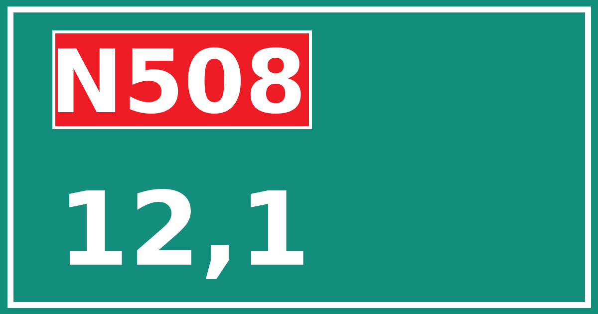 Hectometerbord N508 12,1