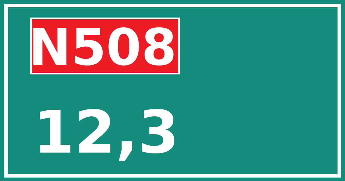 Hectometerbord N508 12,3
