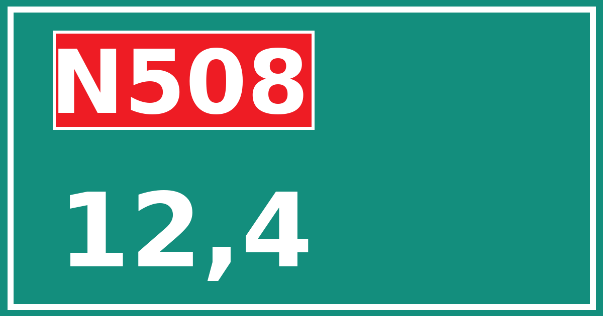 Hectometerbord N508 12,4