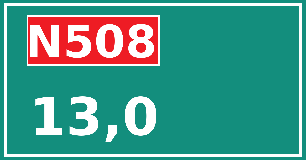 Hectometerbord N508 13,0