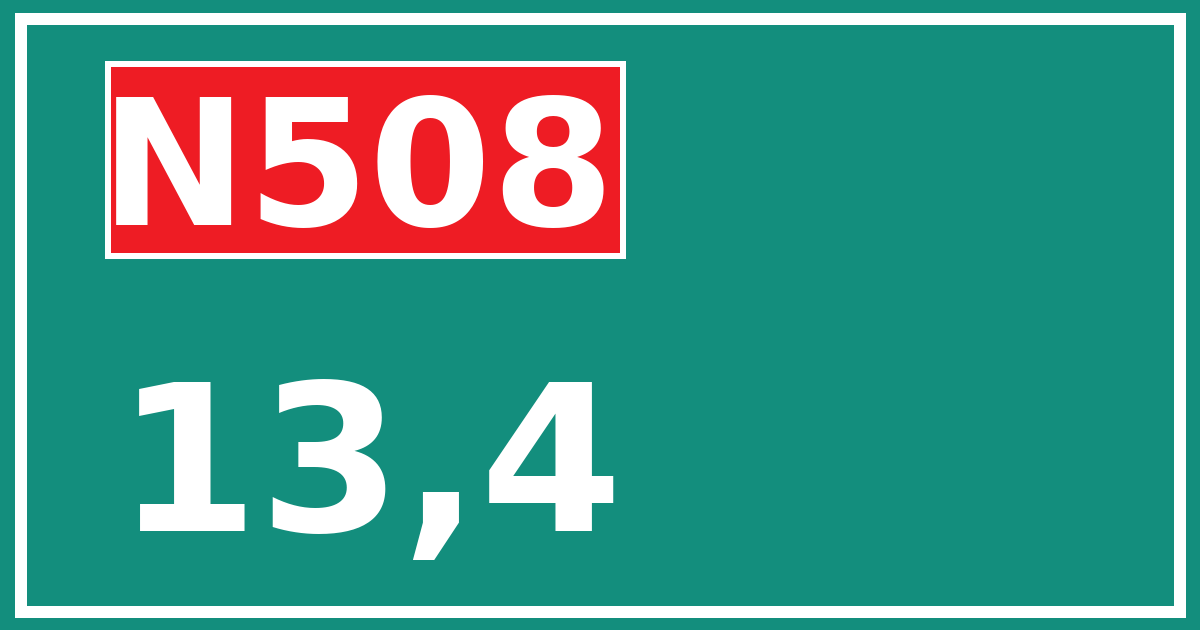Hectometerbord N508 13,4