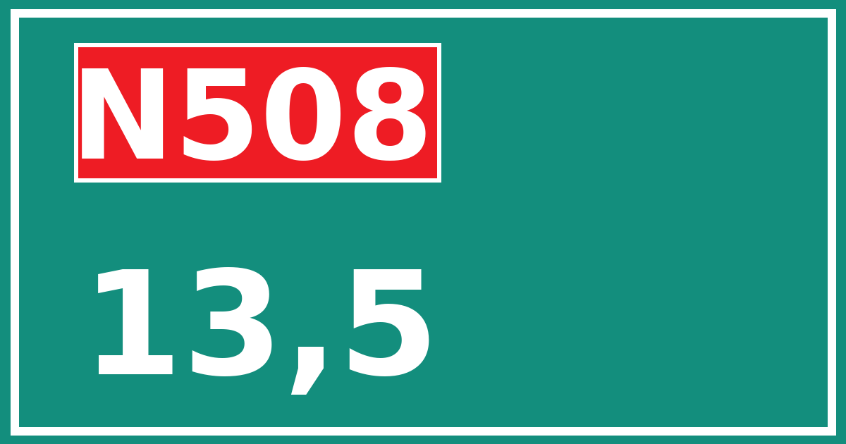 Hectometerbord N508 13,5