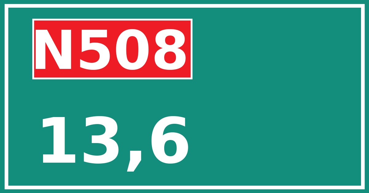 Hectometerbord N508 13,6