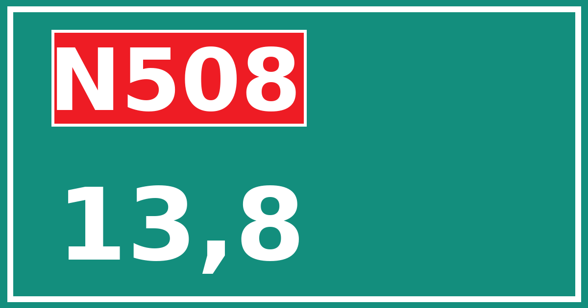 Hectometerbord N508 13,8