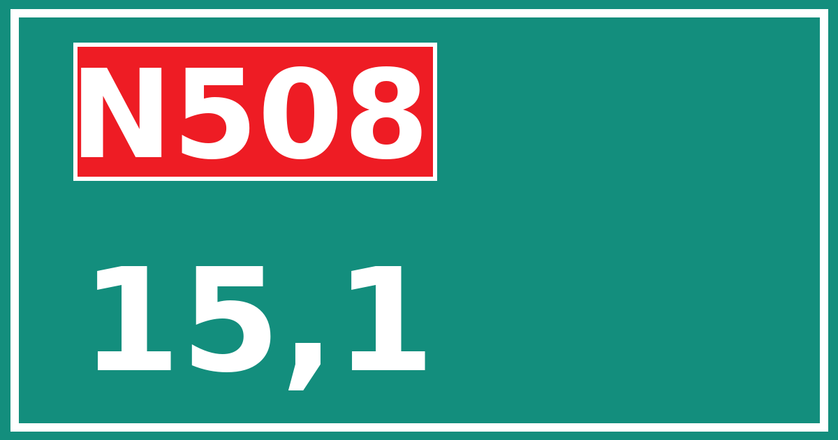 Hectometerbord N508 15,1
