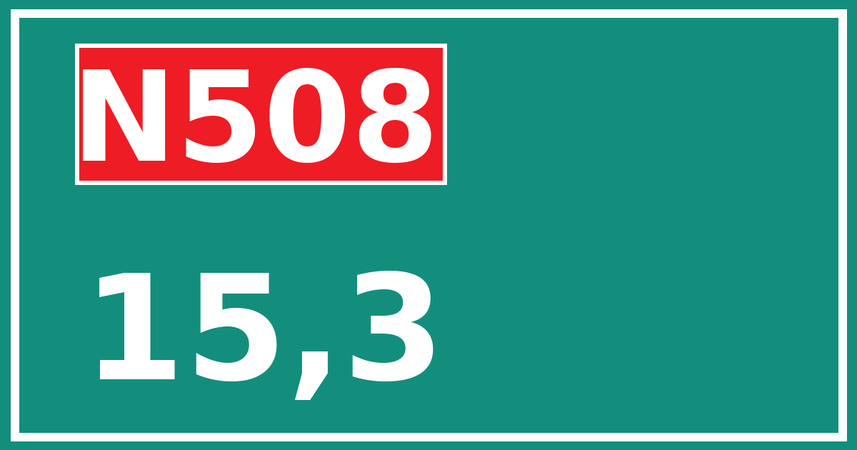 Hectometerbord N508 15,3
