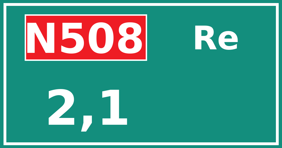 Hectometerbord N508 2,1 zijde Re