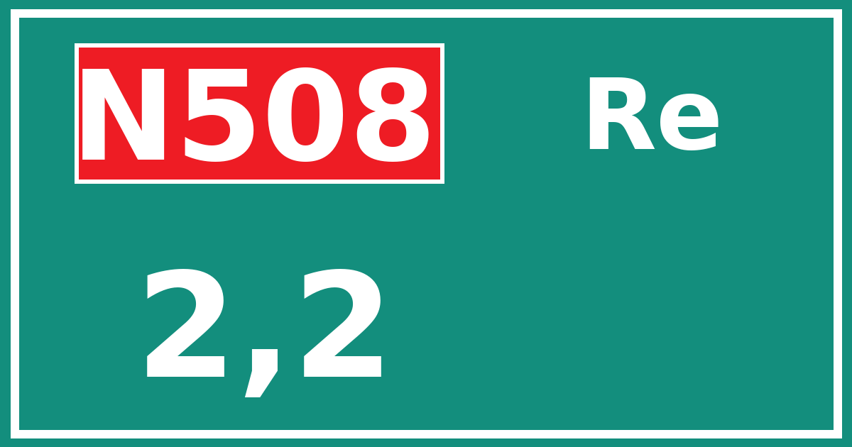 Hectometerbord N508 2,2 zijde Re