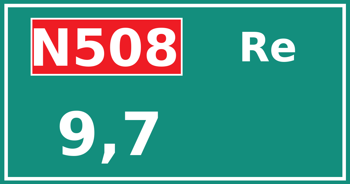 Hectometerbord N508 9,7 zijde Re