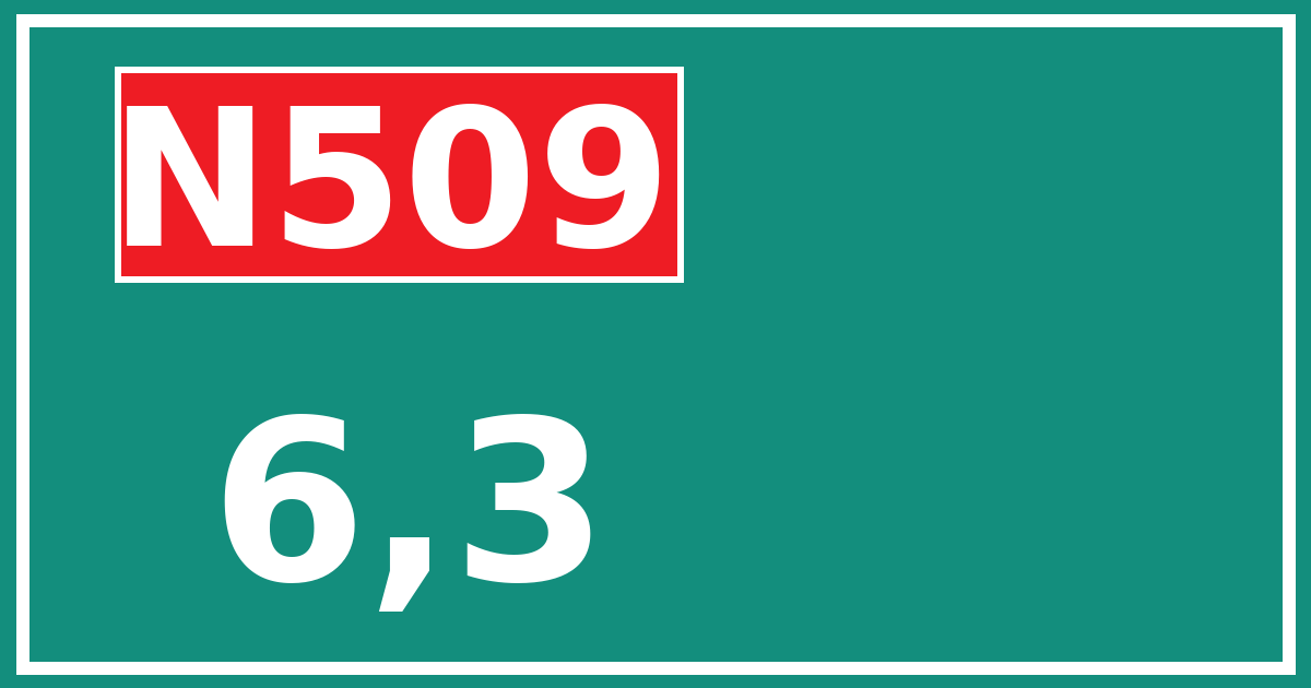 Hectometerbord N509 6,3