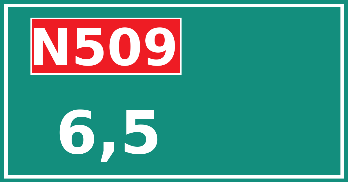 Hectometerbord N509 6,5