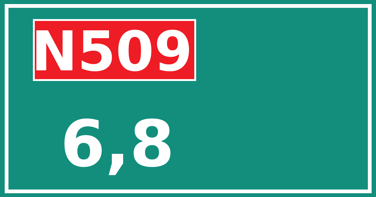 Hectometerbord N509 6,8