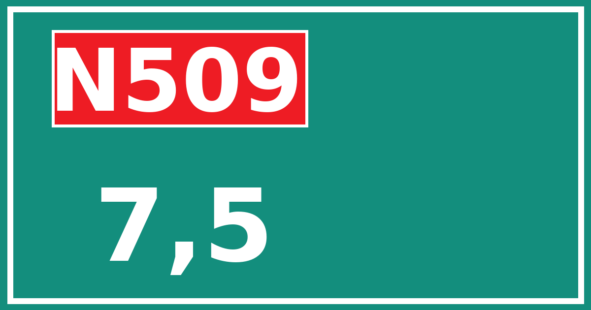 Hectometerbord N509 7,5
