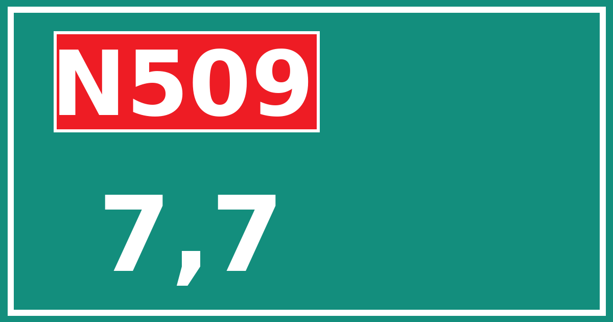 Hectometerbord N509 7,7