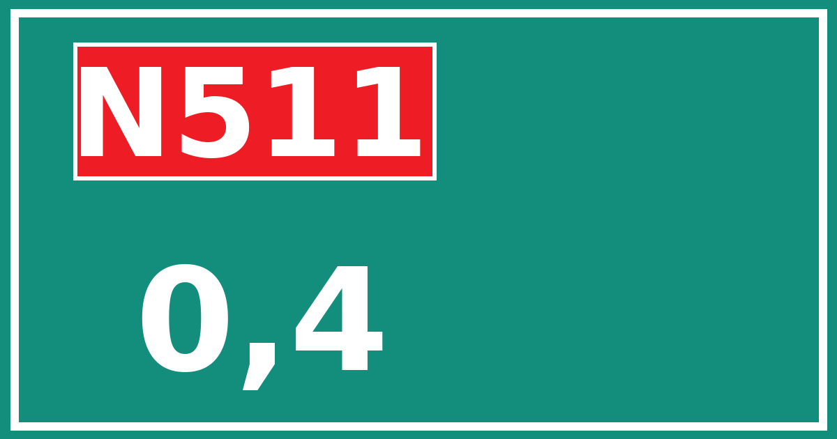 Hectometerbord N511 0,4