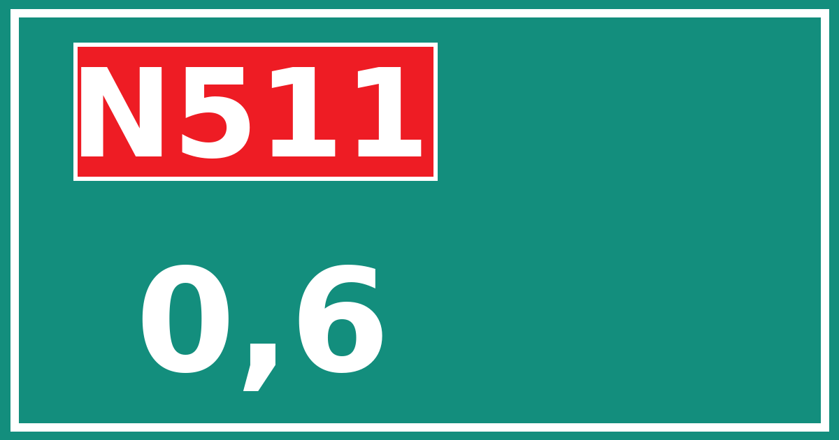 Hectometerbord N511 0,6
