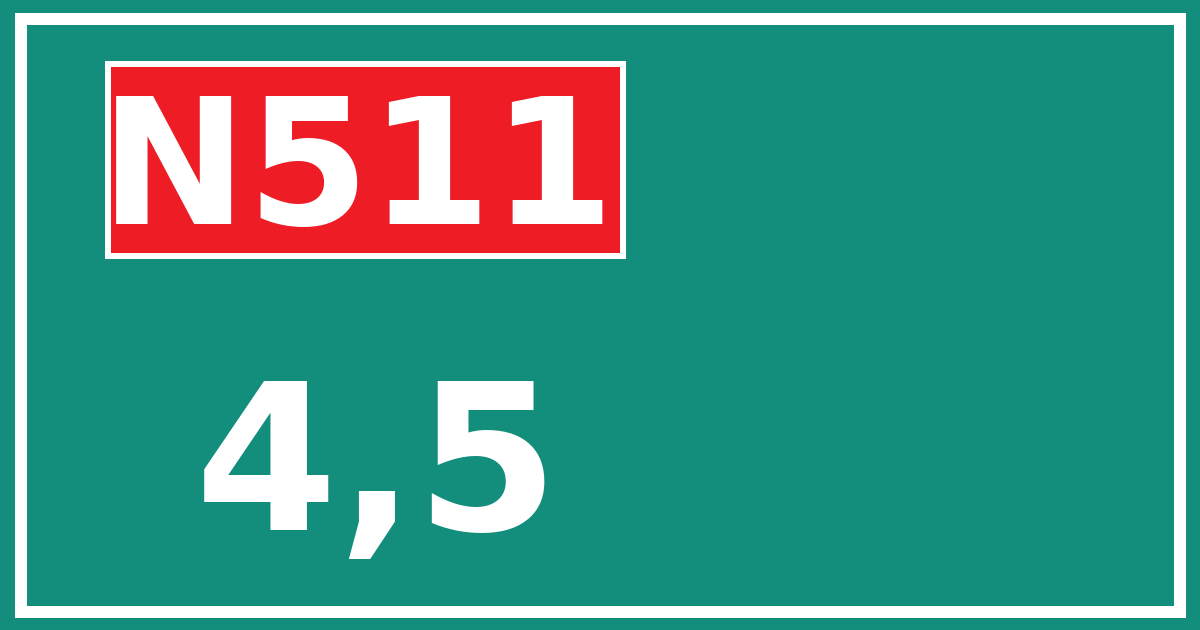 Hectometerbord N511 4,5