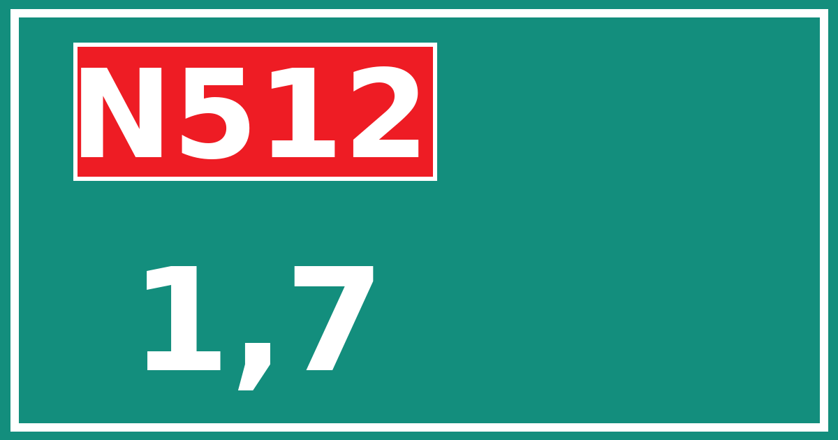 Hectometerbord N512 1,7