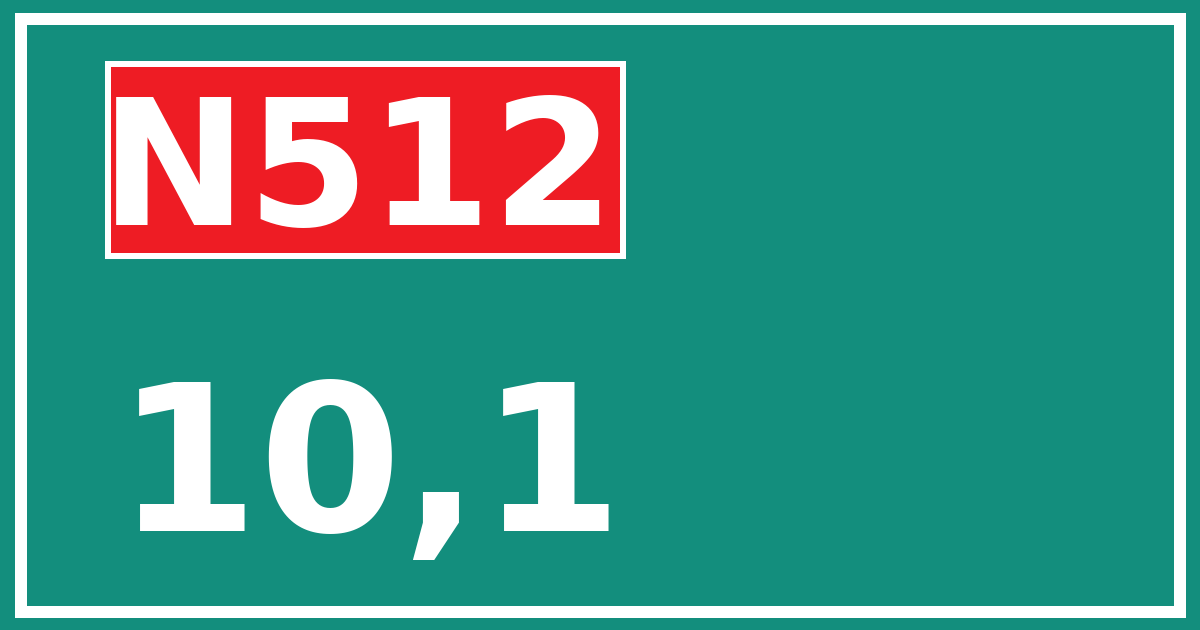 Hectometerbord N512 10,1