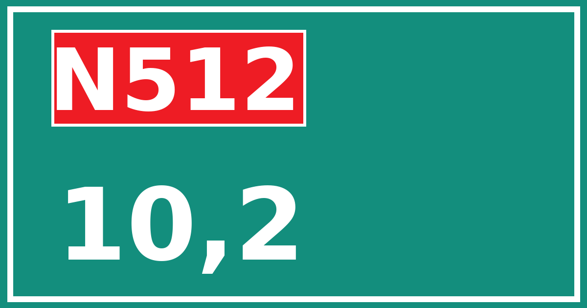 Hectometerbord N512 10,2