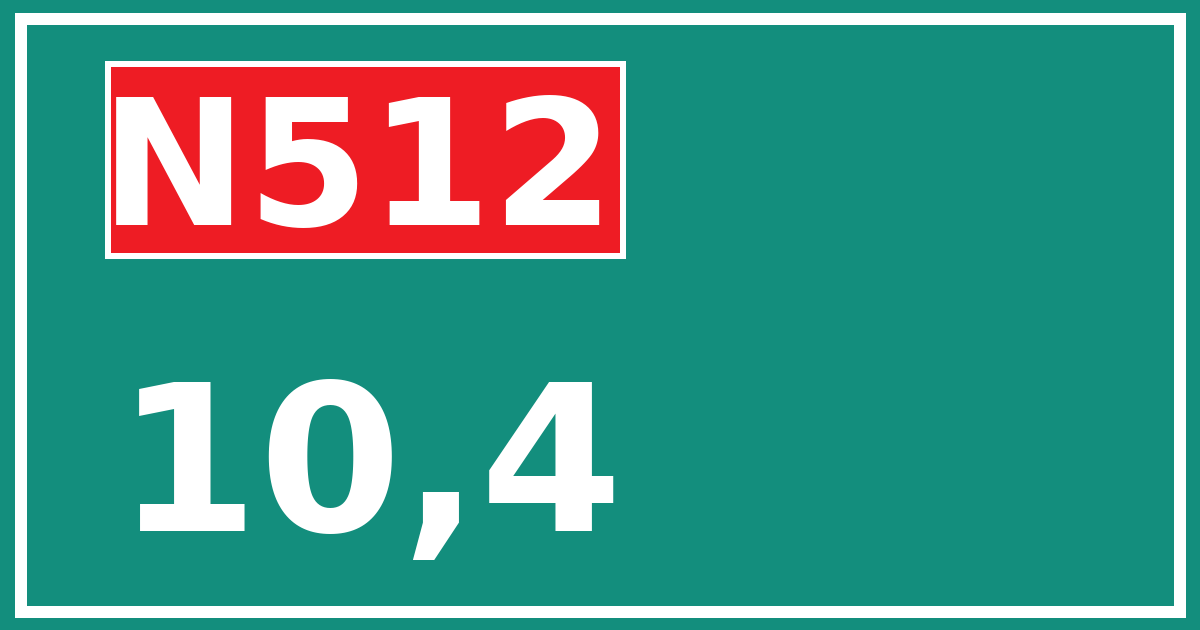 Hectometerbord N512 10,4