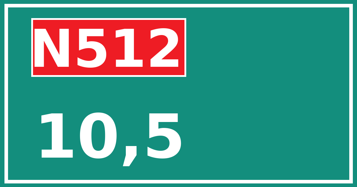Hectometerbord N512 10,5