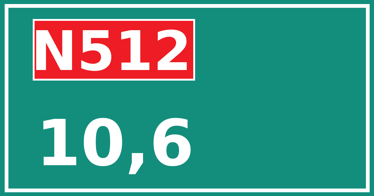 Hectometerbord N512 10,6