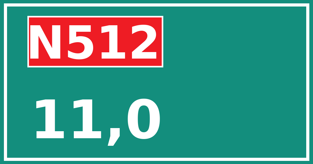 Hectometerbord N512 11,0