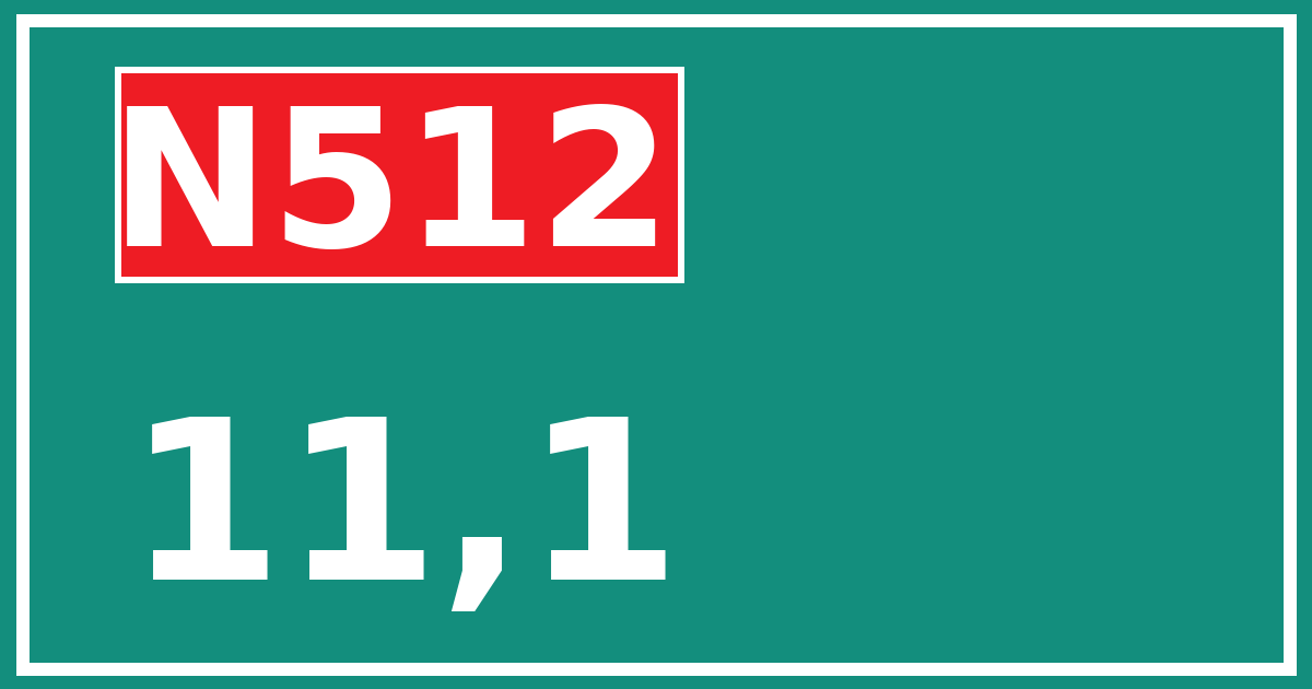 Hectometerbord N512 11,1