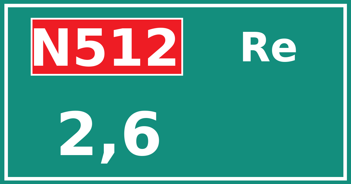 Hectometerbord N512 2,6 zijde Re