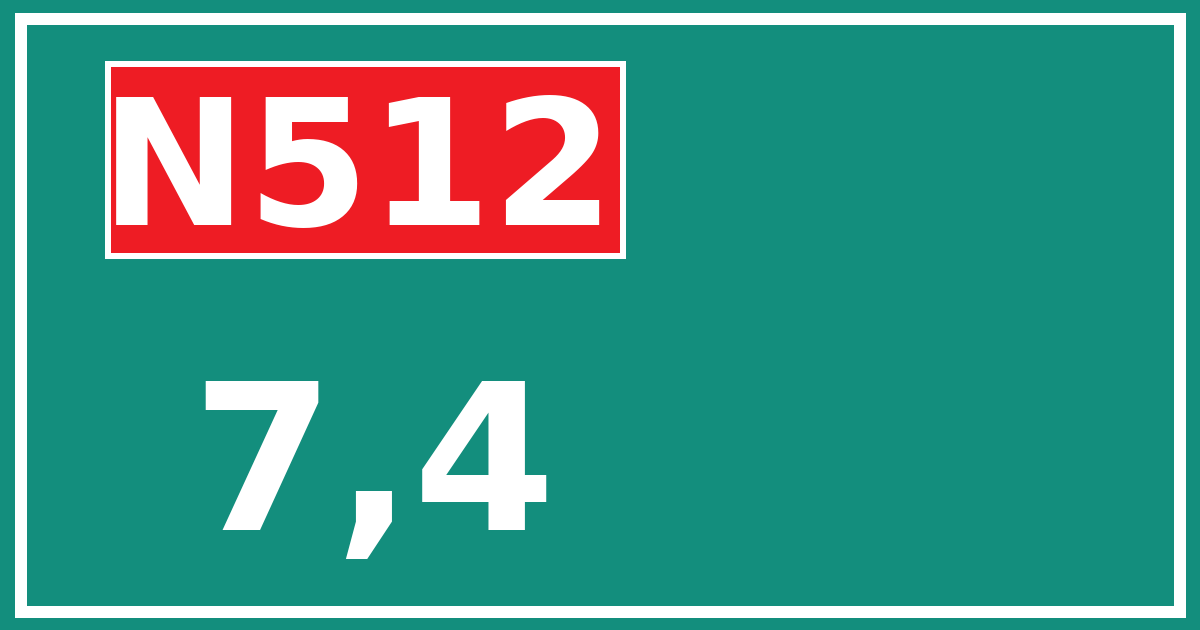 Hectometerbord N512 7,4