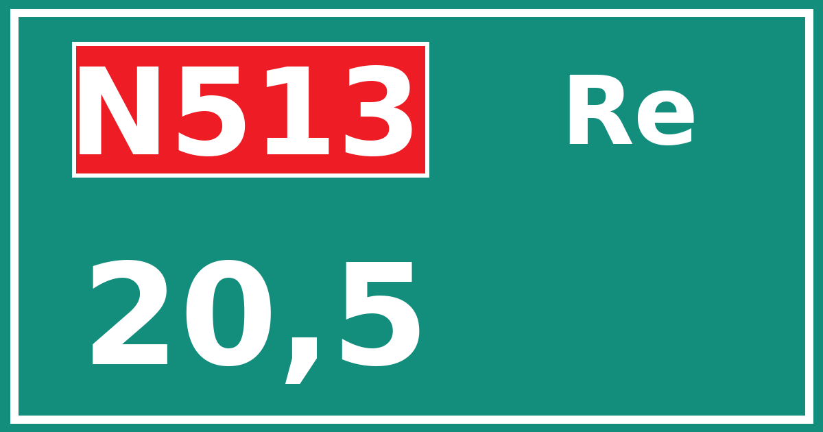 Hectometerbord N513 20,5 zijde Re
