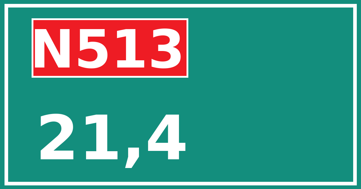 Hectometerbord N513 21,4