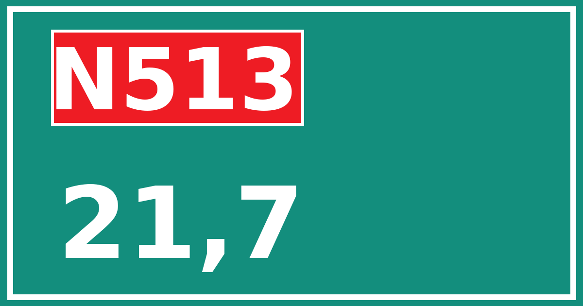 Hectometerbord N513 21,7