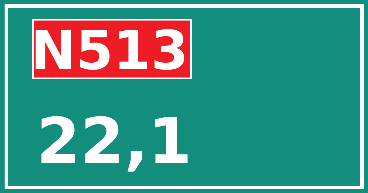 Hectometerbord N513 22,1