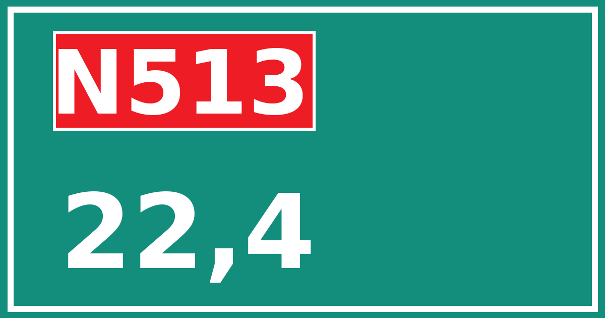 Hectometerbord N513 22,4