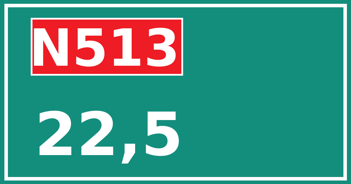 Hectometerbord N513 22,5