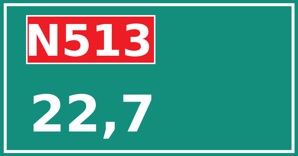Hectometerbord N513 22,7
