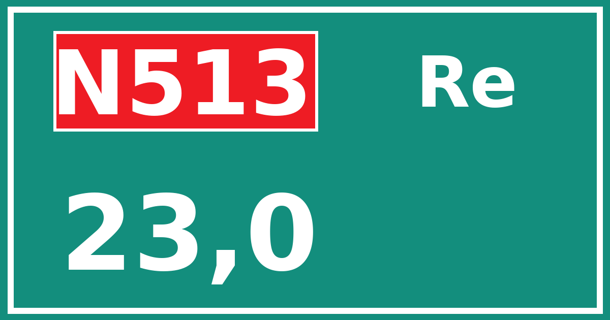 Hectometerbord N513 23,0 zijde Re