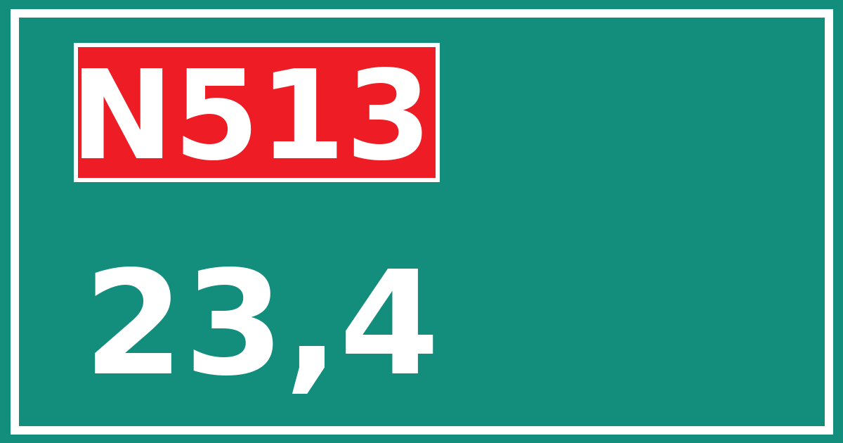 Hectometerbord N513 23,4